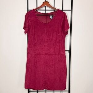 Bobeau Wine Faux Suede T Shirt Dress Sz M